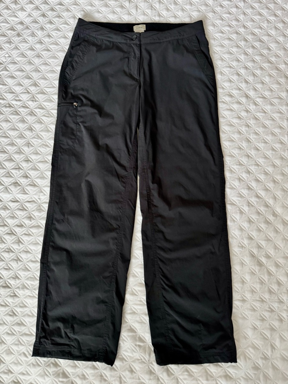 L.L. Bean Technical Hiking Leg Pants Adjustable Hem Black Size 10